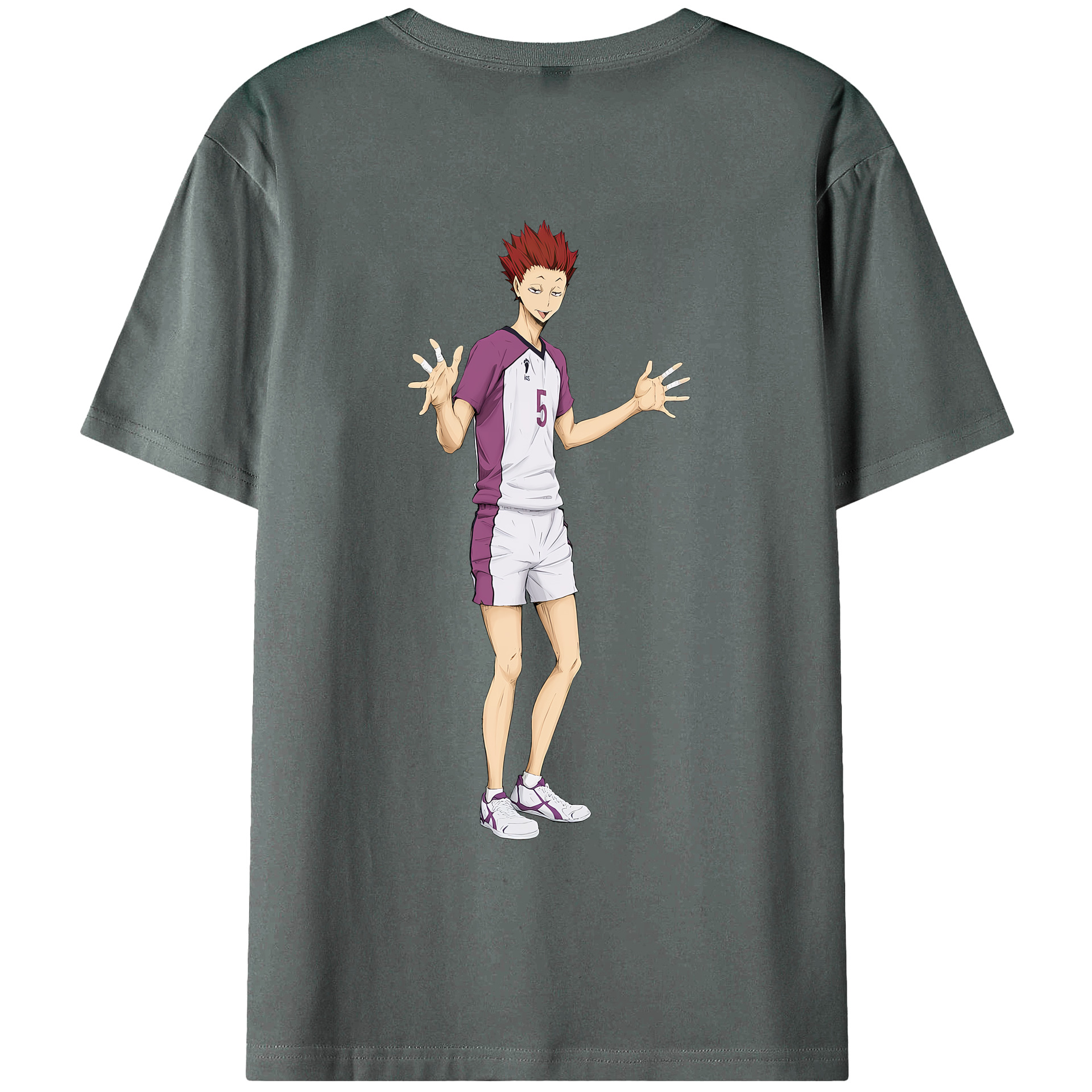 （画像用） ハイキュー!! Haikyu!! 綿100％ メンズ半袖Tシャツ（バックプリント） 通気性